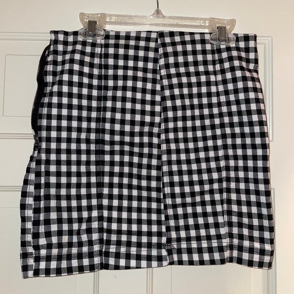 Free People Black Gingham Mini Skirt - Picture 3 of 5